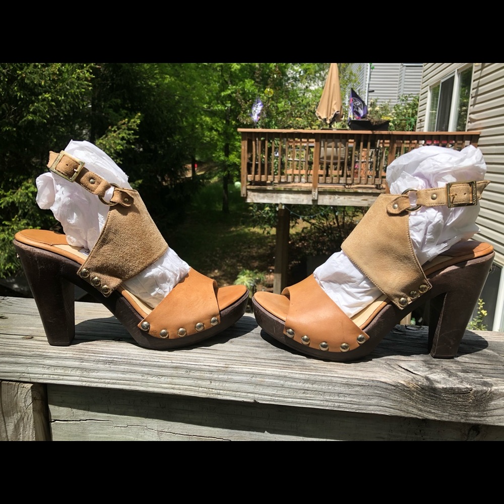 COPY - Jimmy Choo Suede/leather clog platform sandals